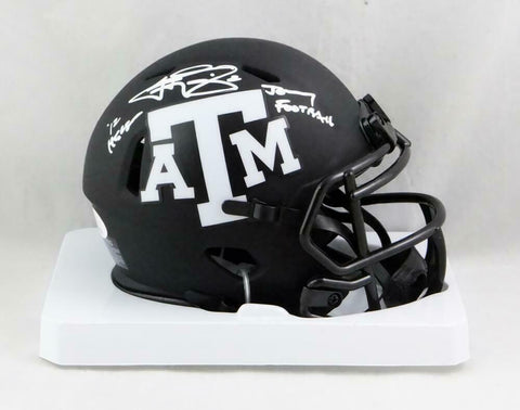 Johnny Manziel Signed Texas A&M Eclipse Speed Mini Helmet w/ 2 Insc-JSA W *White