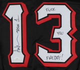 Ari Lehman Signed Friday the 13th Jersey Inscribed "F*** You Freddy!" (JSA COA)