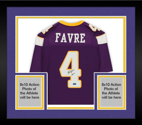 Frmd Brett Favre Minnesota Vikings Signed Purple Replica Jersey & "HOF 16" Insc