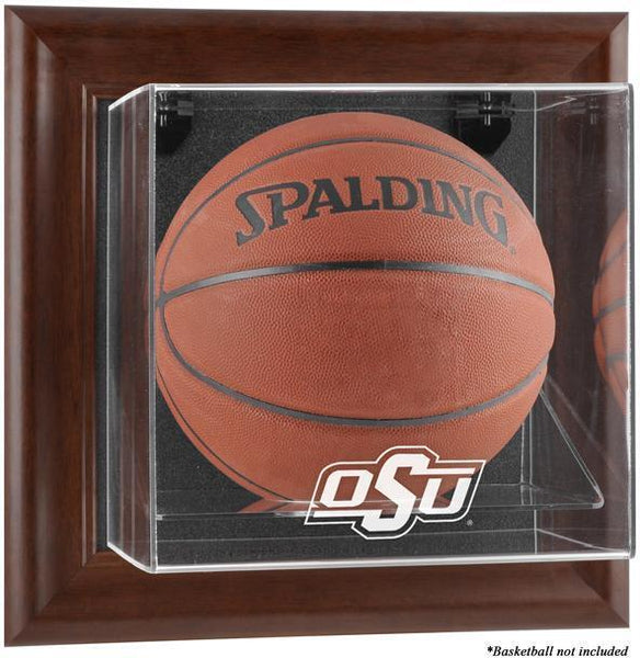 Oklahoma State Cowboys Brown Framed Wall-Mountable Basketball Case
