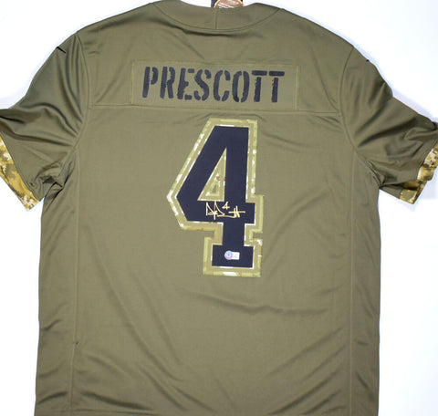Dak Prescott Signed Cowboys Salute to Service Nike Limited Jersey-Beckett W Holo