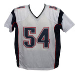 Tedy Bruschi Autographed/Signed Pro Style White XL Jersey Beckett 37010