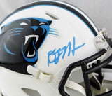 DJ Moore Autographed Carolina Panthers Flat White Mini Helmet - JSA W Auth *Blue