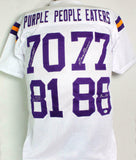 Purple People Eaters Autographed White Pro Style Jersey- Beckett W Auth *Silver
