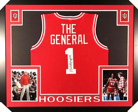 BOBBY KNIGHT / THE GENERAL AUTOGRAPHED FRAMED / MATTED INDIANA HOOSIERS JERSEY
