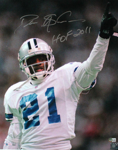 Deion Sanders Signed Dallas Cowboys 16x20 Pointing HM Photo w/HOF-Beckett W Holo