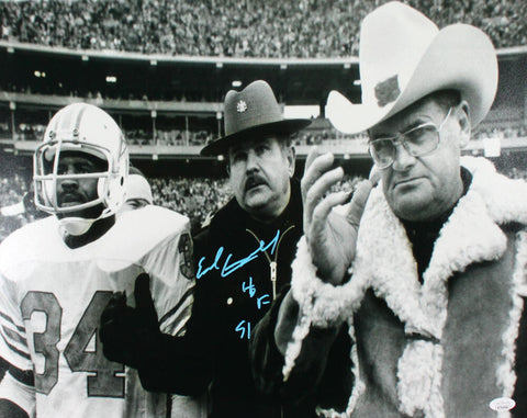 Earl Campbell Signed Oilers 16x20 With Bum Phillips Photo HOF insc- JSA W Auth *