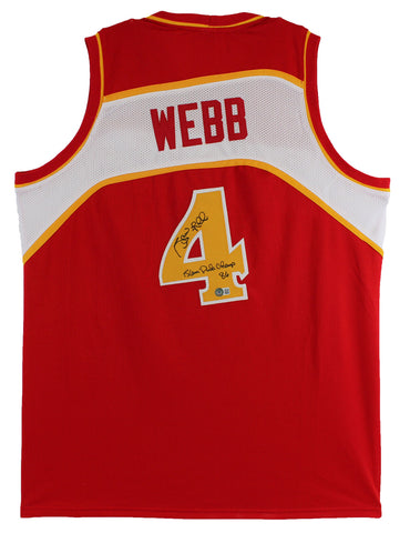 Spud Webb "1986 Slam Dunk Champ" Signed Red Pro Style Jersey BAS Witnessed
