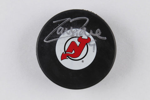Zach Parise Signed New Jersey Devils Logo Hockey Puck (Steiner Hologram)
