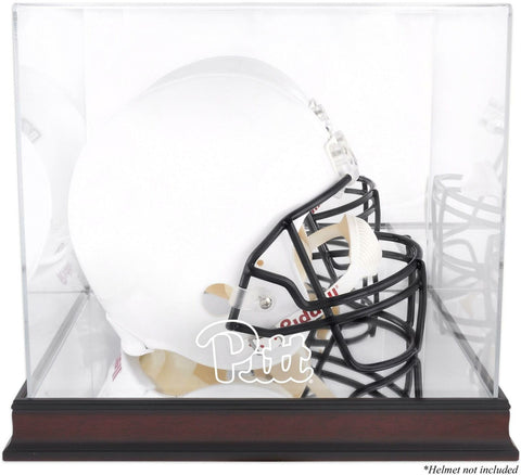 Pittsburgh Panthers Mahogany Base Team Logo Helmet Display Case w/Mirrored Back