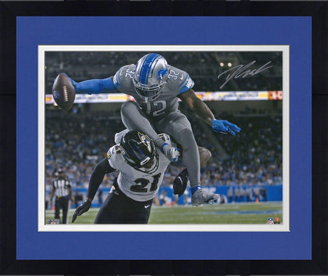 FRMD D'Andre Swift Lions Signed 16x20 Action vs. Baltimore Ravens Photograph