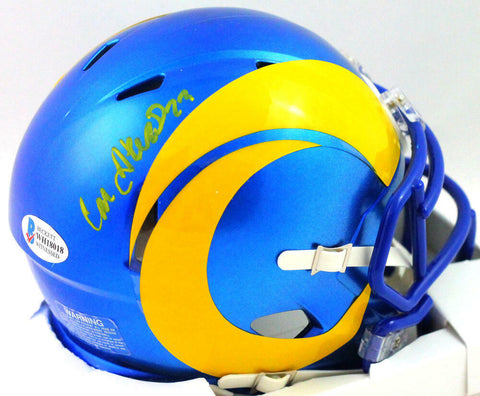 Cam Akers Autographed Los Angeles Rams 2020 Speed Mini Helmet- Beckett W *Yellow