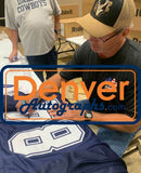 Jay Novacek Autographed/Signed Pro Style Blue XL Jersey BAS 31162