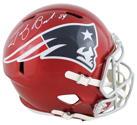Patriots Tedy Bruschi Signed Flash Full Size Speed Rep Helmet BAS Witnessed