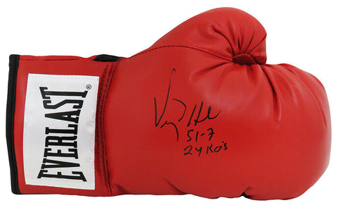 Virgil Hill Signed Everlast Red Boxing Glove w/51-7, 24 KO's - SCHWARTZ COA