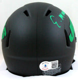Elijah Moore Signed New York Jets Eclipse Speed Mini Helmet- Beckett W Hologram