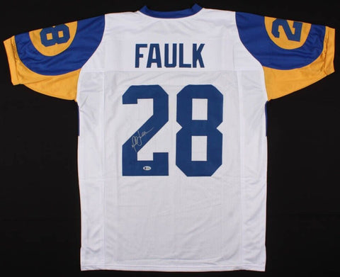 Marshall Faulk Signed Los Angeles Rams Jersey (Beckett) NFL M.V.P. 2000 / R.B