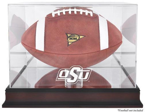 Oklahoma State Cowboys Mahogany Base Logo Football Display Case