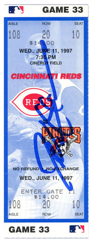 Deion Sanders Signed Cincinnati Reds 6/11/1997 vs Pirates Ticket BAS 37203
