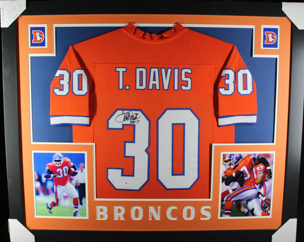 Terrell Davis Autographed/Signed Pro Style Framed Orange XL Jersey Bec –  Super Sports Center