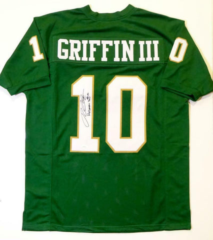 Robert Griffin III Signed Green College Style Jersey w/ Heisman 2011-JSA W Auth