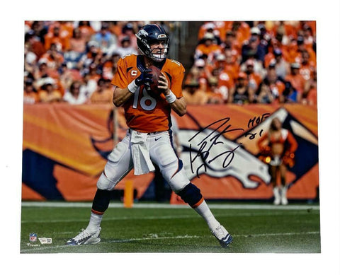 PEYTON MANNING Autographed "HOF 21" Denver Broncos 16" x 20" Photograph FANATICS