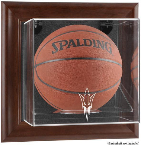 Arizona State Brown Framed Wall-Mountable Basketball Display Case