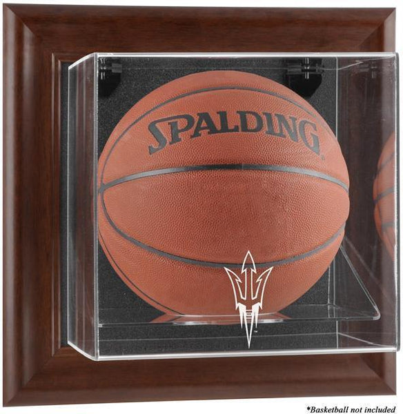 Arizona State Brown Framed Wall-Mountable Basketball Display Case