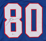 Eric Moulds Signed Bills Jersey (Beckett COA) Buffalo's All Pro W.R. (1996-2005)