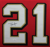 FRANK GORE (49ers red shadow SKYLINE) Signed Autographed Framed Jersey JSA