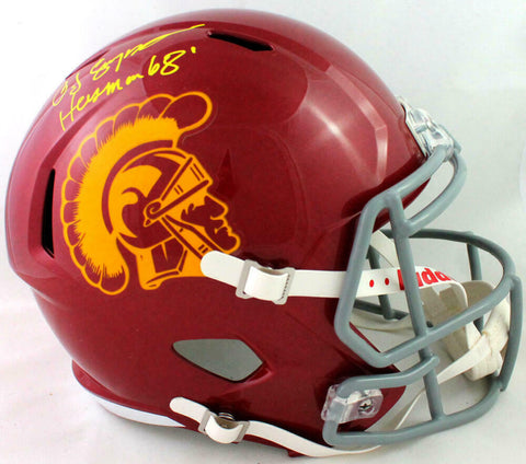 O. J. Simpson Signed USC Trojans F/S Speed Helmet w/ Heisman - JSA W Auth