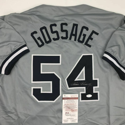 Autographed/Signed GOOSE GOSSAGE New York Grey Baseball Jersey JSA COA Auto
