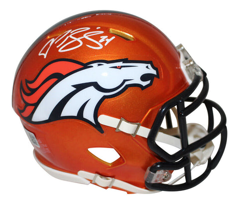 Champ Bailey Autographed Denver Broncos Flash Mini Helmet Beckett 35561