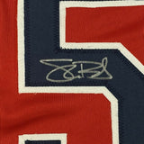 Autographed/Signed SHANE BIEBER Cleveland Red Baseball Jersey JSA COA Auto