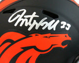 Javonte Williams Autographed Denver Broncos Eclipse Speed Mini Helmet-BAW Holo