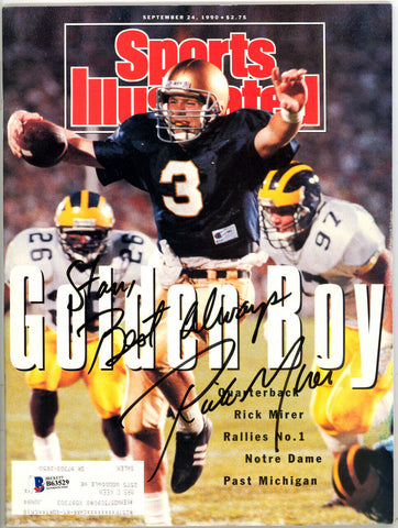 Rick Mirer Autographed Sports Illustrated Notre Dame "To Stan" Beckett B63529