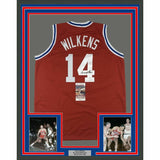 FRAMED Autographed/Signed LENNY WILKENS 33x42 St. Louis Red Jersey JSA COA Auto