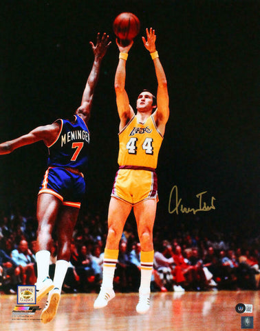 Jerry West Autographed Los Angeles Lakers 16x20 Shot PF Photo-Beckett W Hologram