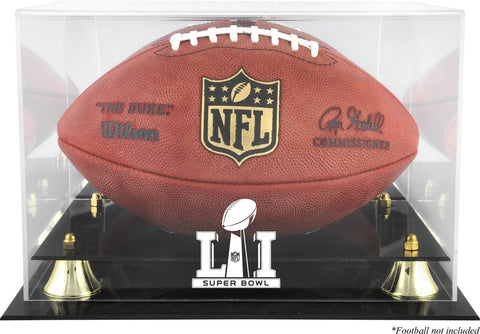 Super Bowl 51 Golden Classic Football Logo Display Case