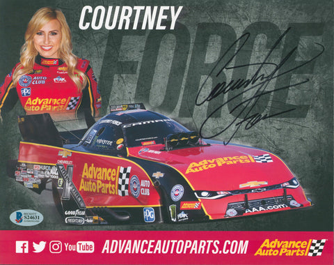 Courtney Force Authentic Signed 8x10 Cardstock Photo Autographed BAS #S24631