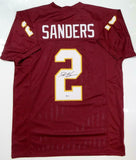 Deion Sanders Autographed Maroon College Style Jersey - Beckett W Auth *2