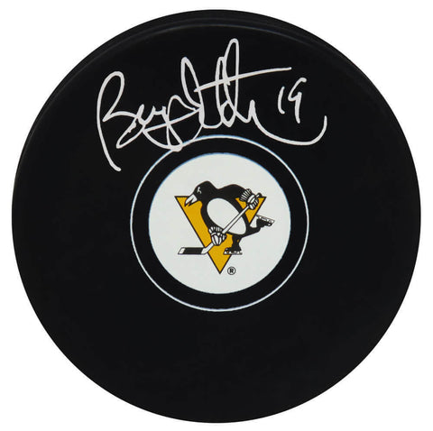 Bryan Trottier Signed Pittsburgh Penguins Logo Hockey Puck - (SCHWARTZ COA)