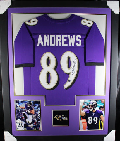 MARK ANDREWS (Ravens purple TOWER) Signed Autographed Framed Jersey Beckett
