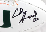 Ed Reed Ray Lewis Autographed Miami Hurricanes Logo Football-Beckett W Hologram