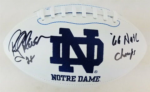 Rocky Bleier "66 Nat'l Champs" Signed Notre Dame Fighting Irish Logo Football