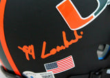 Warren Sapp Autographed Miami Hurricanes Black Alt Mini Helmet w/ Insc - Beckett