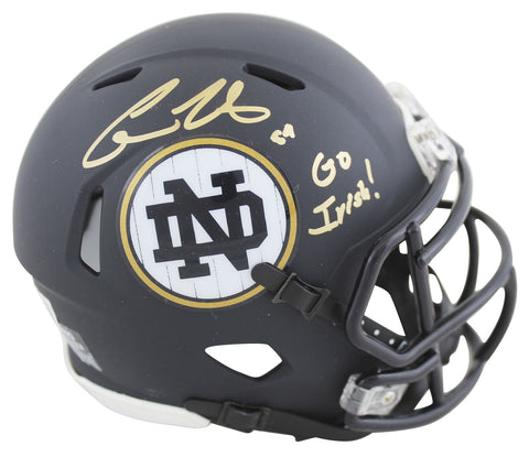 Notre Dame Cole Kmet "Go Irish" Authentic Signed Navy Speed Mini Helmet BAS Wit