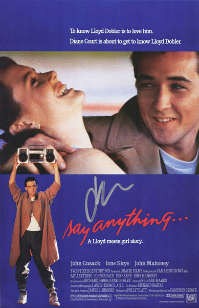 John Cusack Signed Say Anything 11x17 Movie Poster - (SCHWARTZ SPORTS COA)