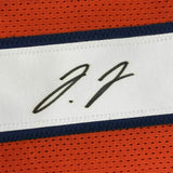 FRAMED Autographed/Signed JERRY JEUDY 33x42 Denver Retro Orange Jersey JSA COA