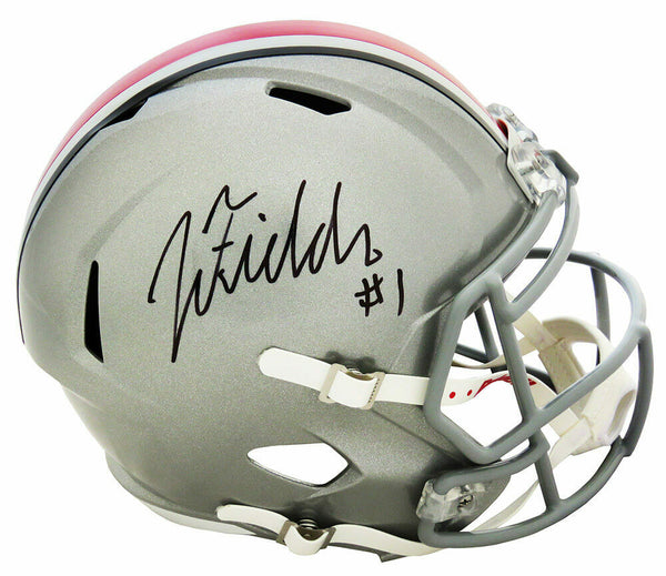 Justin Fields Signed Ohio State Riddell Full Size Speed Replica Helmet (Beckett)
